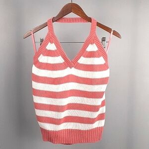 Old Navy Y2K Striped Ribbed Sweater Halter Top